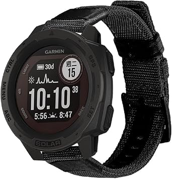 Garmin Instinct/Instinct 2 Solar, Garmin Instinct Taktik/Güneş/Gelgit/Esports için 22mm Spor Askeri Bileklik ile Uyumlu Deri Bantlı Sağlam Naylon…