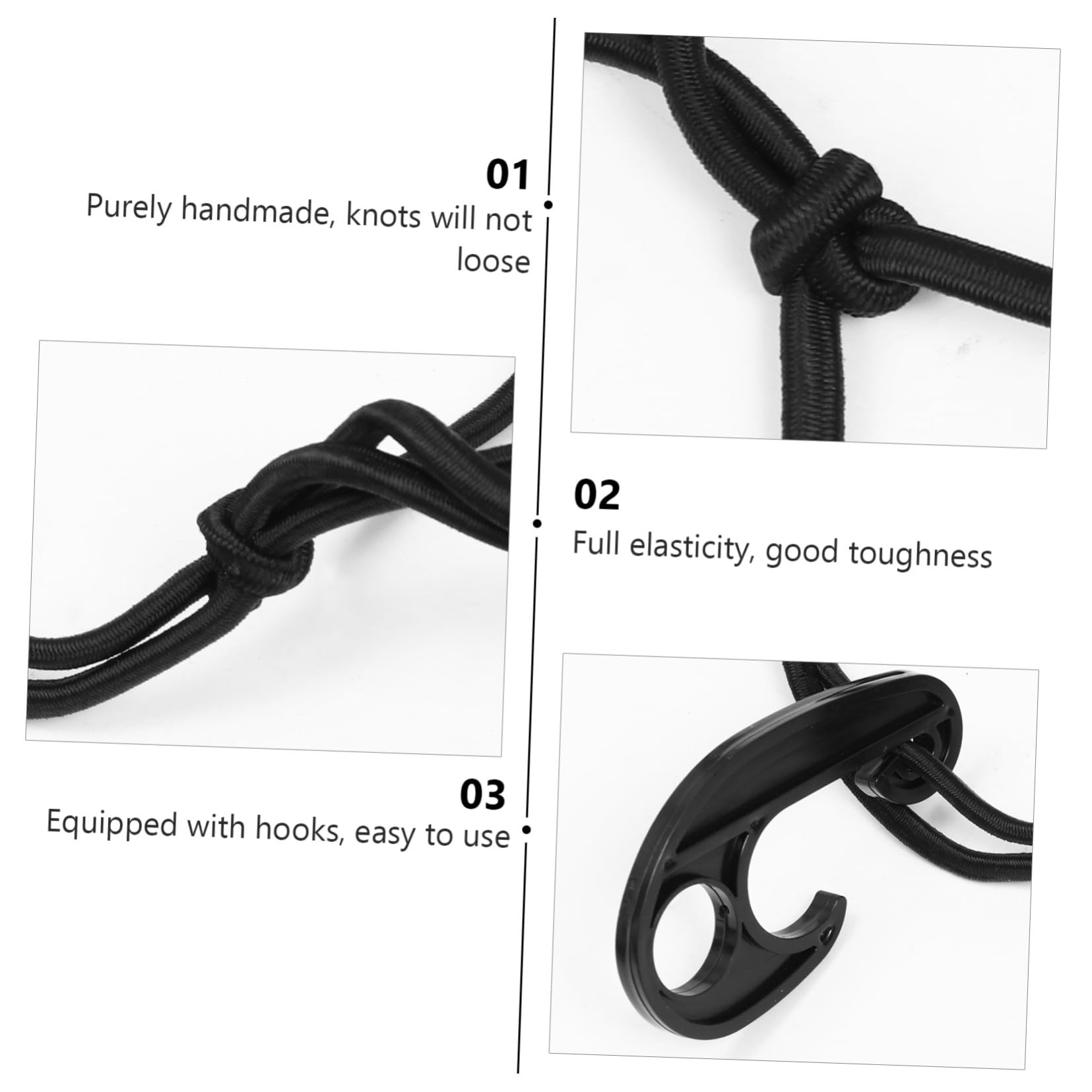 HEMOTON Filet Noir de Chargement pour Toit de Voiture en Caoutchouc Élasticité et Renforcement Solidité Porte-Bagages pour SUV et Pickup Truck