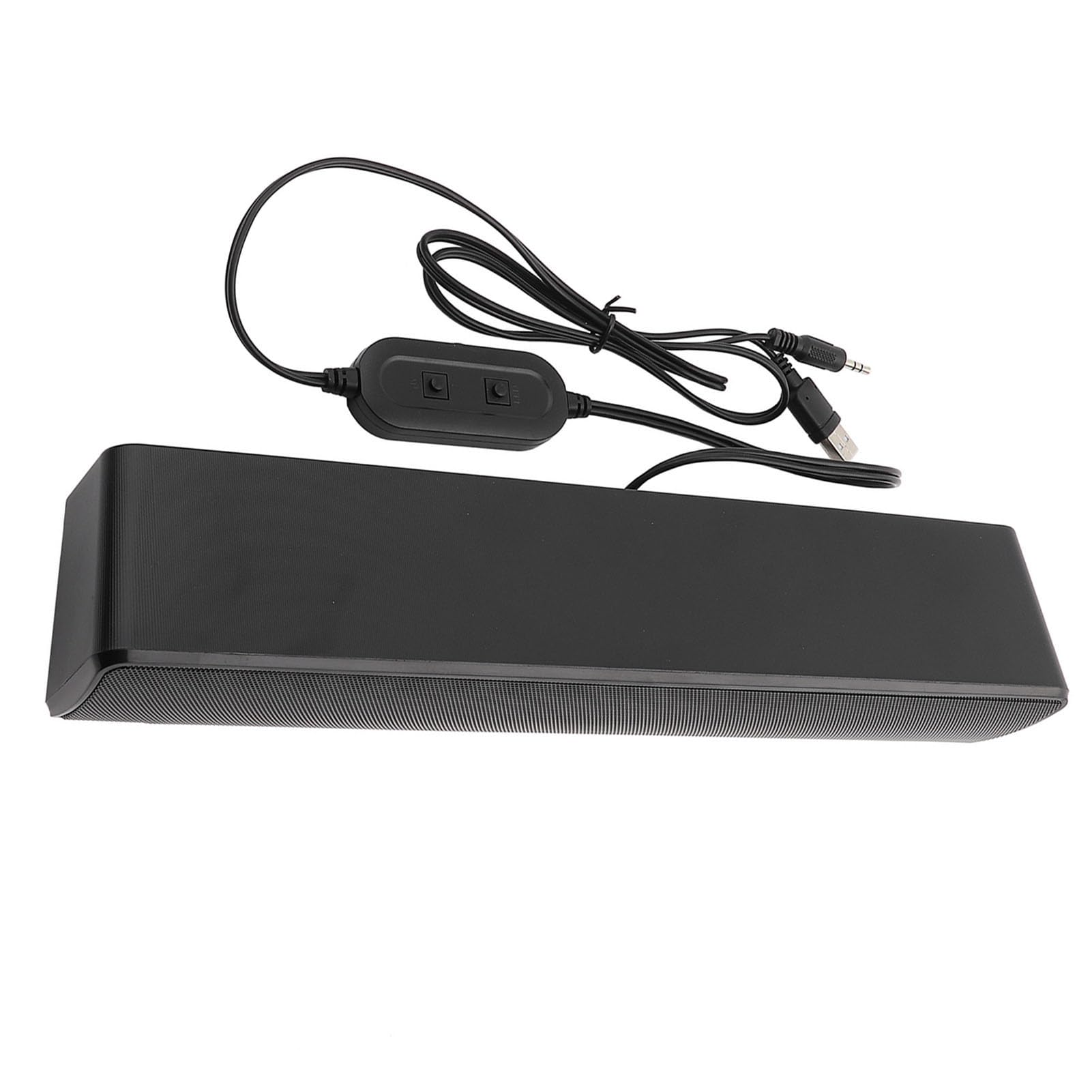 Soundbar für TV Geräte, USB Lautsprecher für PC Fernsehlautsprecher mit Kabel Wired Stereo Musikboxen Soundbox Sound, für Desktop Laptop Tablet 3,5 mm Eingang (Black)