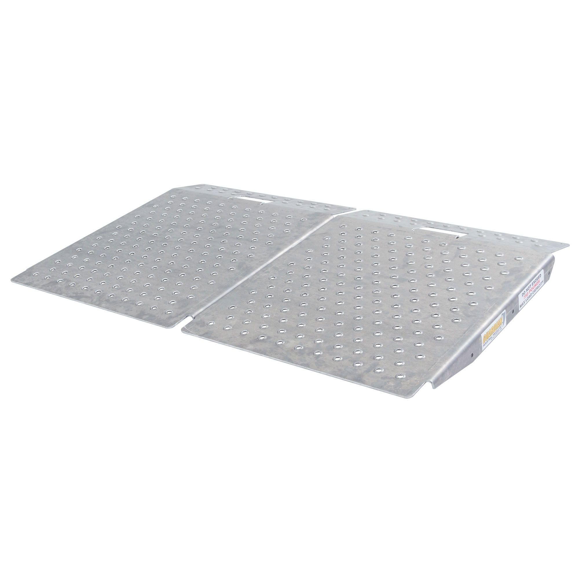 Guardian Aluminum Shed Storage Ramps - Lawnmower ATV Golf Cart Landscaping, 1,500 lb. Capacity with Punch Plate Traction 29" x 24" - 2 Pack