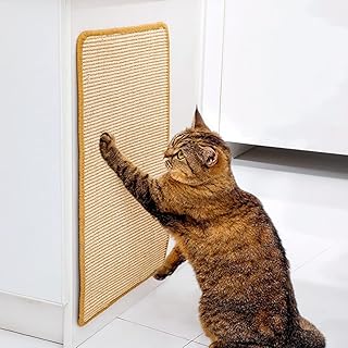 SnowTing Cat Scratcher Mat Cat Scratching Pad Natural Anti-slip Sisal Cat Scratch Mats Rugs Floor Wall Use for Indoor Cats Grinding Claws, Protect Furniture Carpets Sofas, 11.8x15.7inch (Random Color)