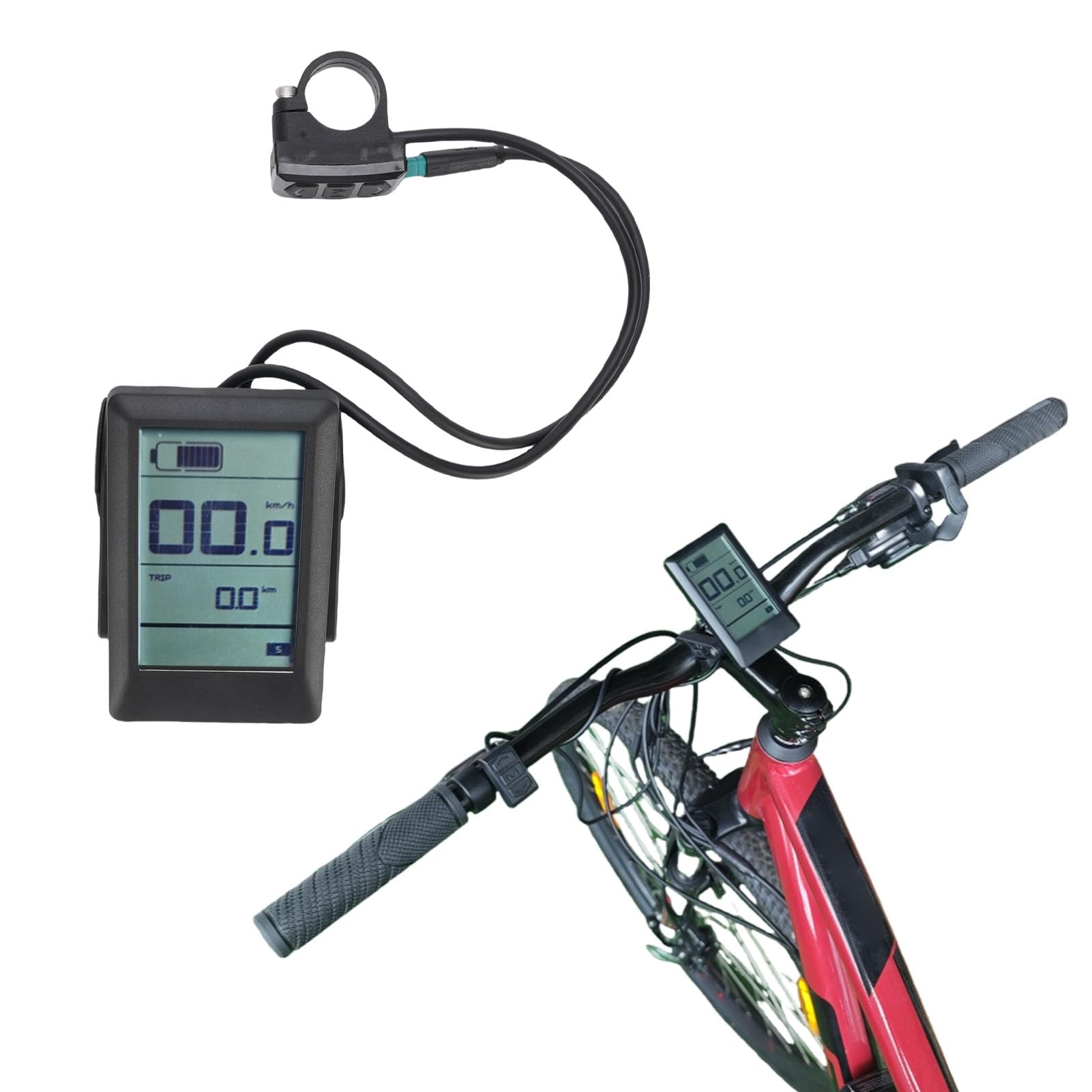 Misuratore Display LCD Retroilluminato per Bici Elettrica per Motori Mid Drive Costruzione Robusta Impermeabile per Appassionati di Ciclismo All'aperto Materiale PC