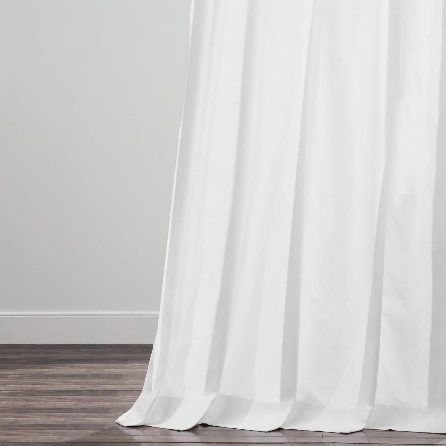 HPD Half Price Drapes Solid Cotton Pleated Sheer Curtains for Living Room 25 X 108 (1 Panel), PRCT-S19B-108-FP, Whisper White