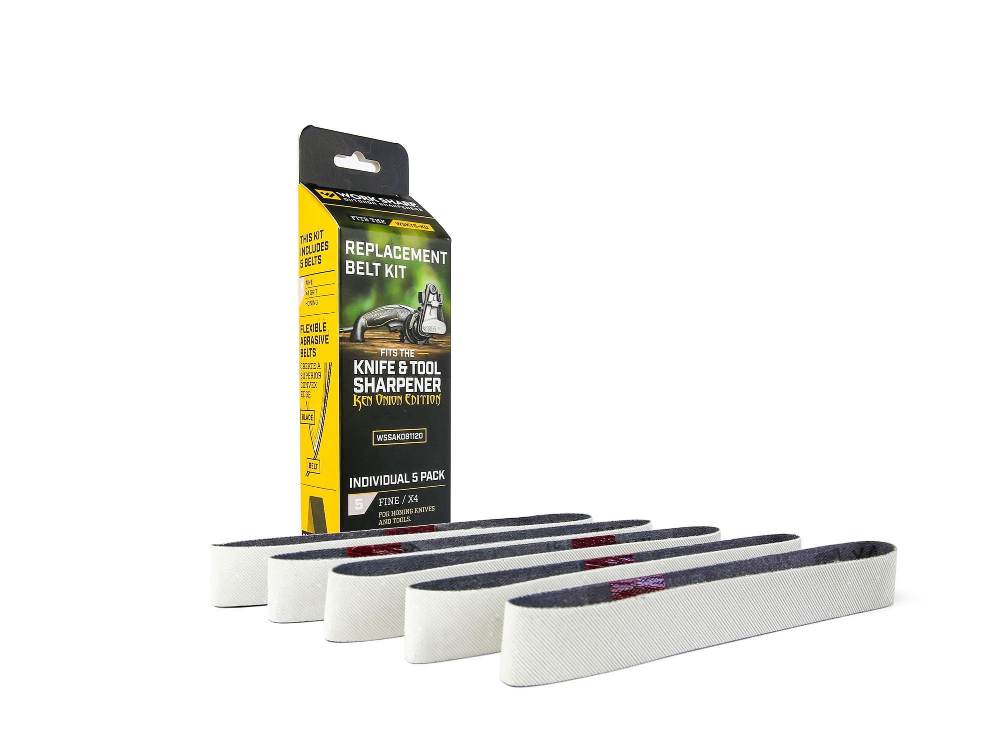 WORK SHARP & Ken Onion Edition Knife and Tool Belt Kit – WSSAKO81120 Blade Grinder Attachment with Fine Grit Belt Kit – Knife & Tool Sharpener Replacement Belt Kit