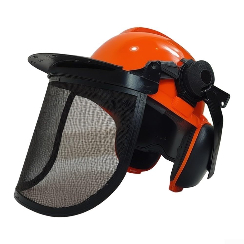 Casque de Sécurité Orange avec Protection Auditive