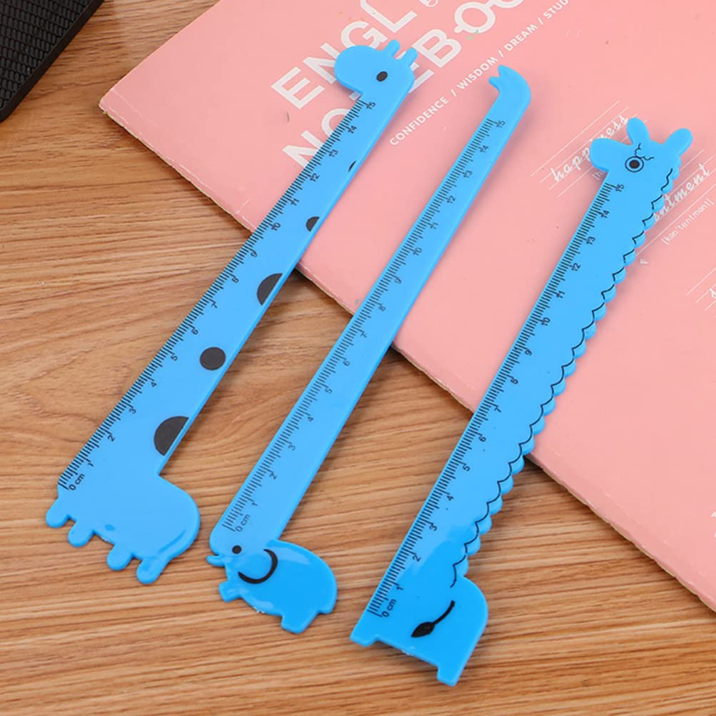 30Pcs Cartoon Giraffe Plastic Rulers, Straight Ruler Bookmark for Kids Assorted Colors, 18.7 X 4.5Cm - Image 2