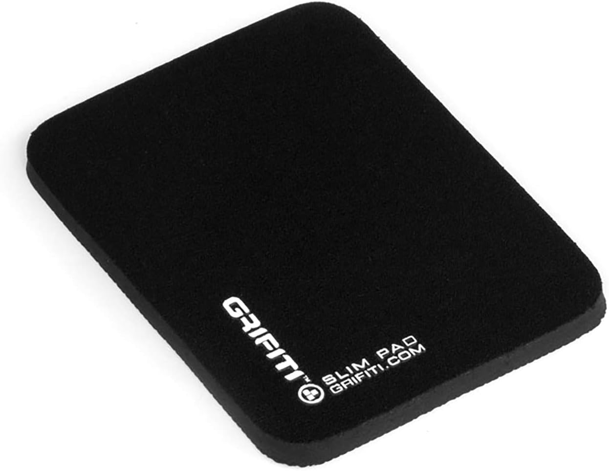Grifiti Slim Wrist Pad 5 With Black Nylon Surface and Non-Skid Neoprene Base is a 4 x 5 x 0.25 Inch Wrist Rest for Apple® Magic Trackpad, Mobee Numpad, Power Bar, Meshwe, Logitech, Anker, Perixx, GMYLE, Macally, Rupoo, SIIG, Azio, and as a Mouse Wrist Rest for Mice and Keypads