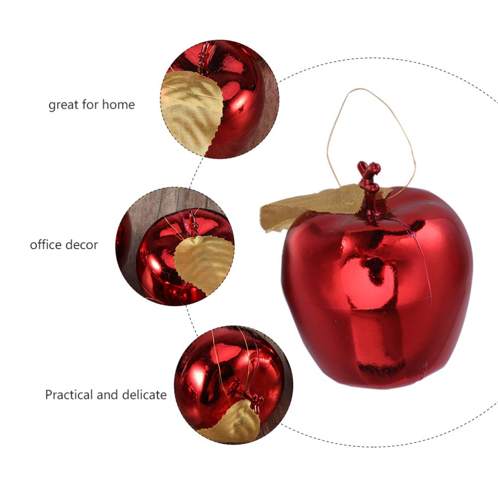 24pcs 4cm Mini Apple Ornaments Christmas Tree Decorations Xmas Hanging Pendant Baubles for Trees, Red, 4x4cm - Image 3