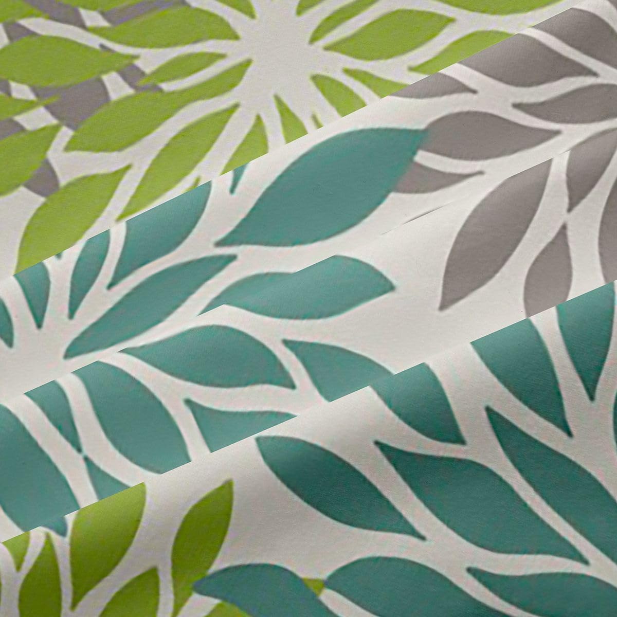Abstract Floral Bedroom Curtains Modern Art Decorative Bookshelf Window Drapes for Kids Exotic Bohemian Blackout Drapes Window Treatments Grommet Top 52Wx90L Inch 2 Panel Set,Grey Green Blue
