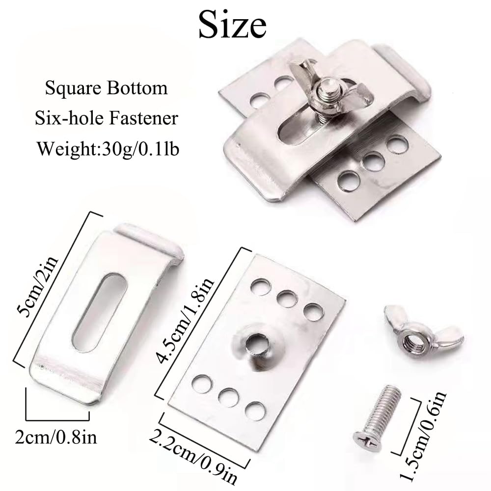 Juego de 4 clips para fregadero de montaje inferior, 5 x 2 cm, soporte de fregadero de acero inoxidable, clips de fijación para lavabo, accesorios de montaje para cocina y baño (parte inferior