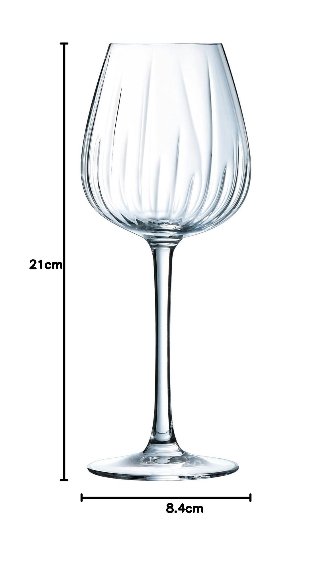 Cristal d'Arques Paris - Collection Swirly - 6 Verres à pied 35cl - Fabriquées en France - Emballage renforcé