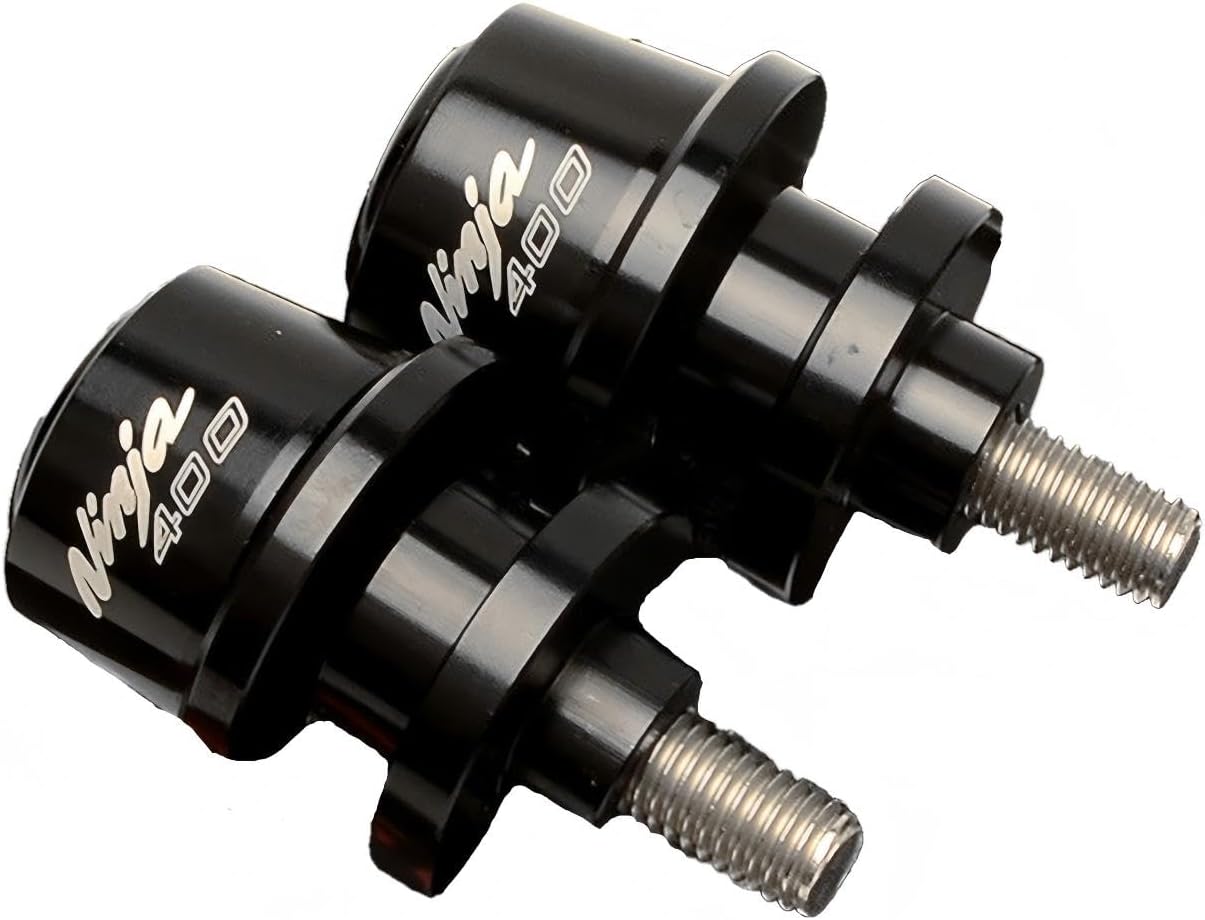 Black Motorcycle Swingarm Spools Slider Stand Screws for Ninja 400/Z400 2018 2019 2020 2021 2022 2023 2024 2025 2026,CNC machined from Aluminum Alloy,Anodized Surface Finish