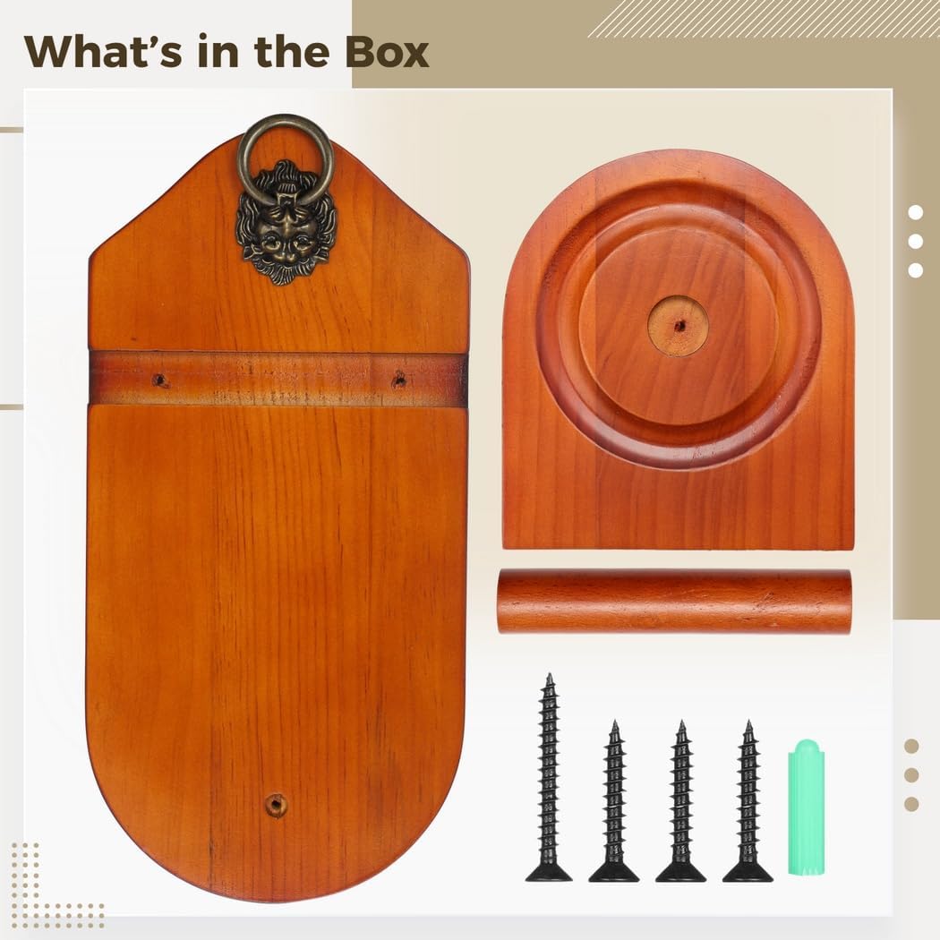 Pool Table Accessory with Screw Hardware, Modern Designed Pool Cone Chalk Holder, Billiard Hand Chalk Holder, Elegant Lion-Shaped Ring Wooden Wall Mounted Cone Chalk Holder