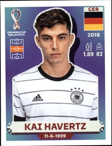 2022 Panini World Cup Qatar Sticker GER13 Kai Havertz Group E Germany Mini Sticker Trading Card