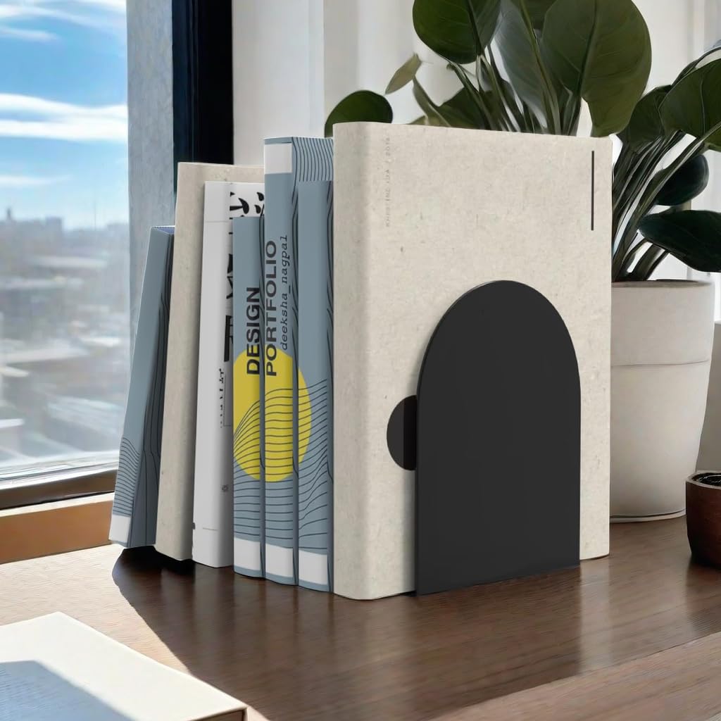16 Stück Buchstützen, Buchstützen, Buchstopper, Buch-Organizer, Metall-Buchstütze für Regale, schwarze Buchstützen für Regale, Buchstopper für schwere Bücher, Bücherregale Halter für Schulbibliothek