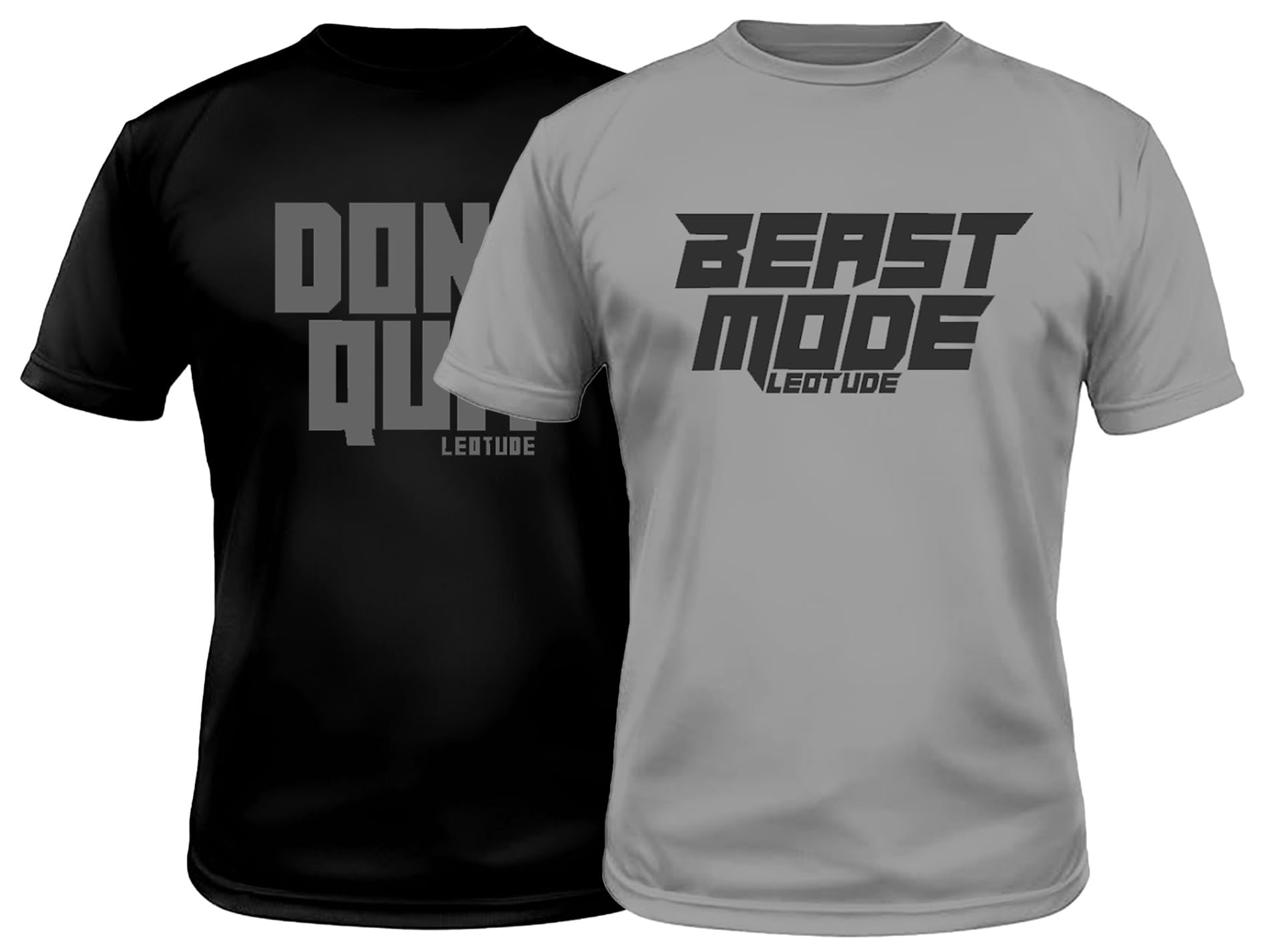 LEOTUDEMen's Regular Fit Half Sleeve Round Neck Dri-Fit Combo Tshirt (Pack of 2)