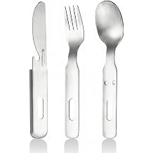Portable Stainless Steel Cutlery Set - Travel Utensils with Smooth Edges, Durable & Lightweight, Reusable Knife Fork Spoon Set for Camping, Lunch Box, Office & Outdoor Dining Cutlery Set 1PK