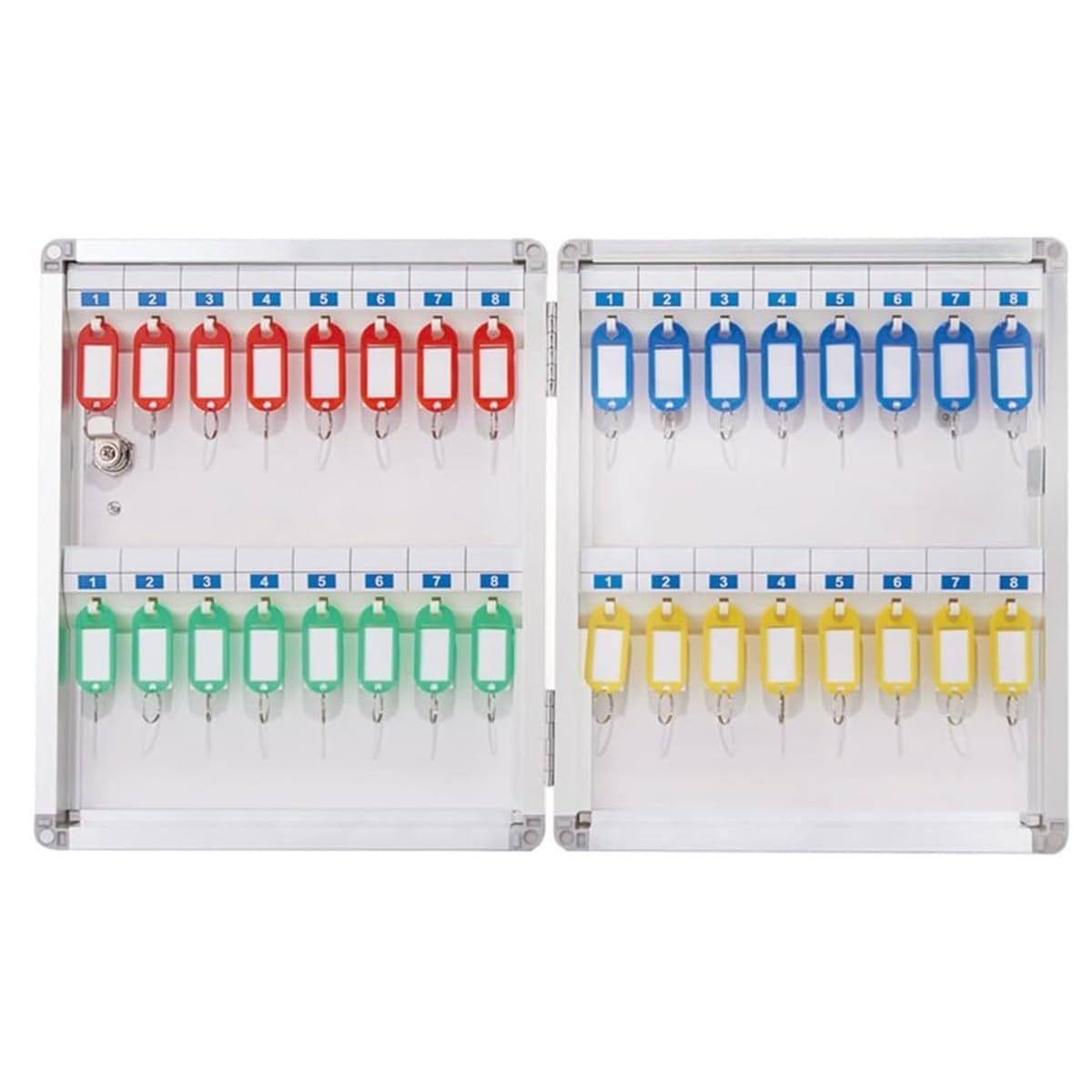 Caja para llaves antirrobo con etiquetas organizadoras para oficinas y aulas