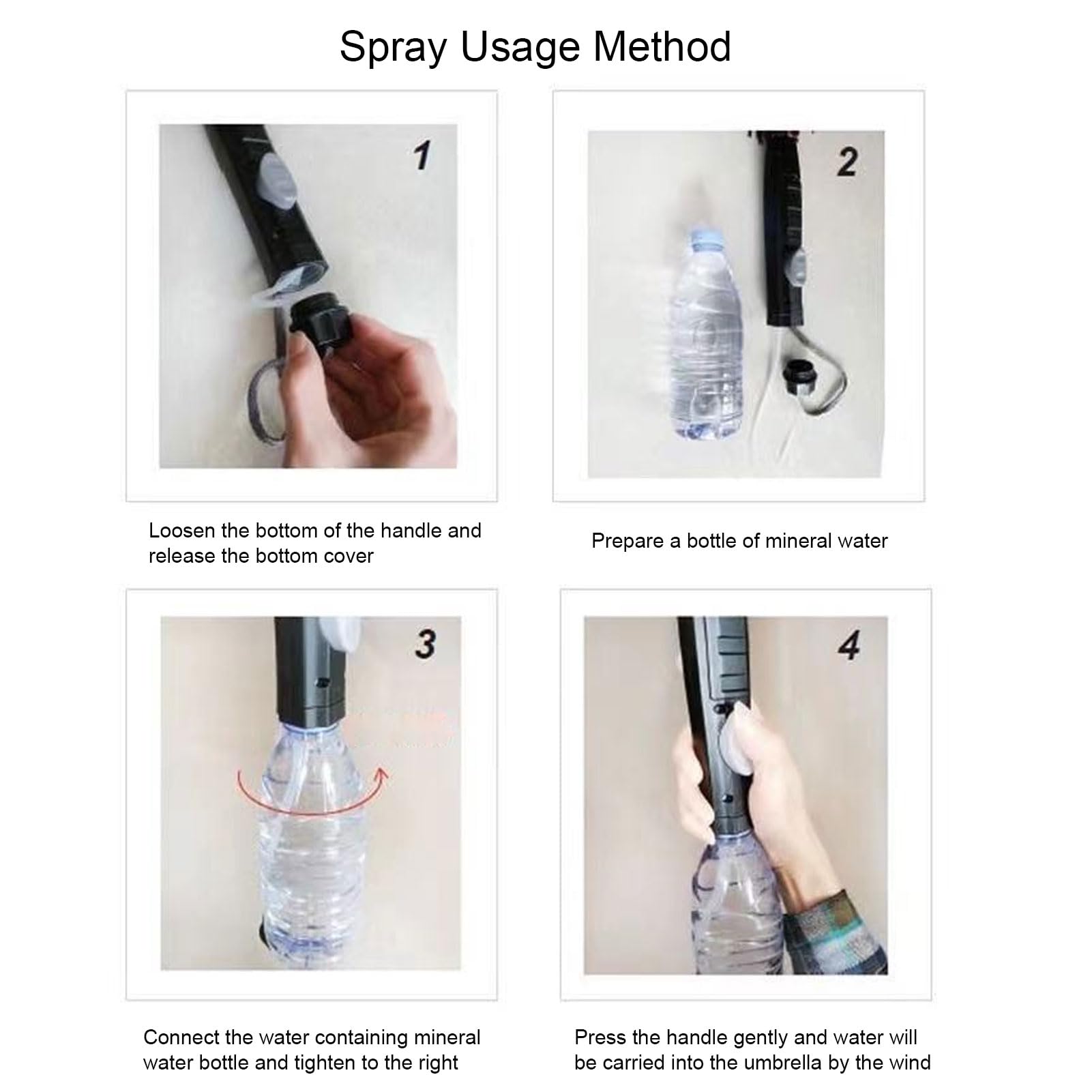 Spray Fan Sun Paraguas, Tipo C 8 Huesos 3 Huesos 3 Cuchillas Plegables para Paraguas de Lluvia para Viajes en la Playa