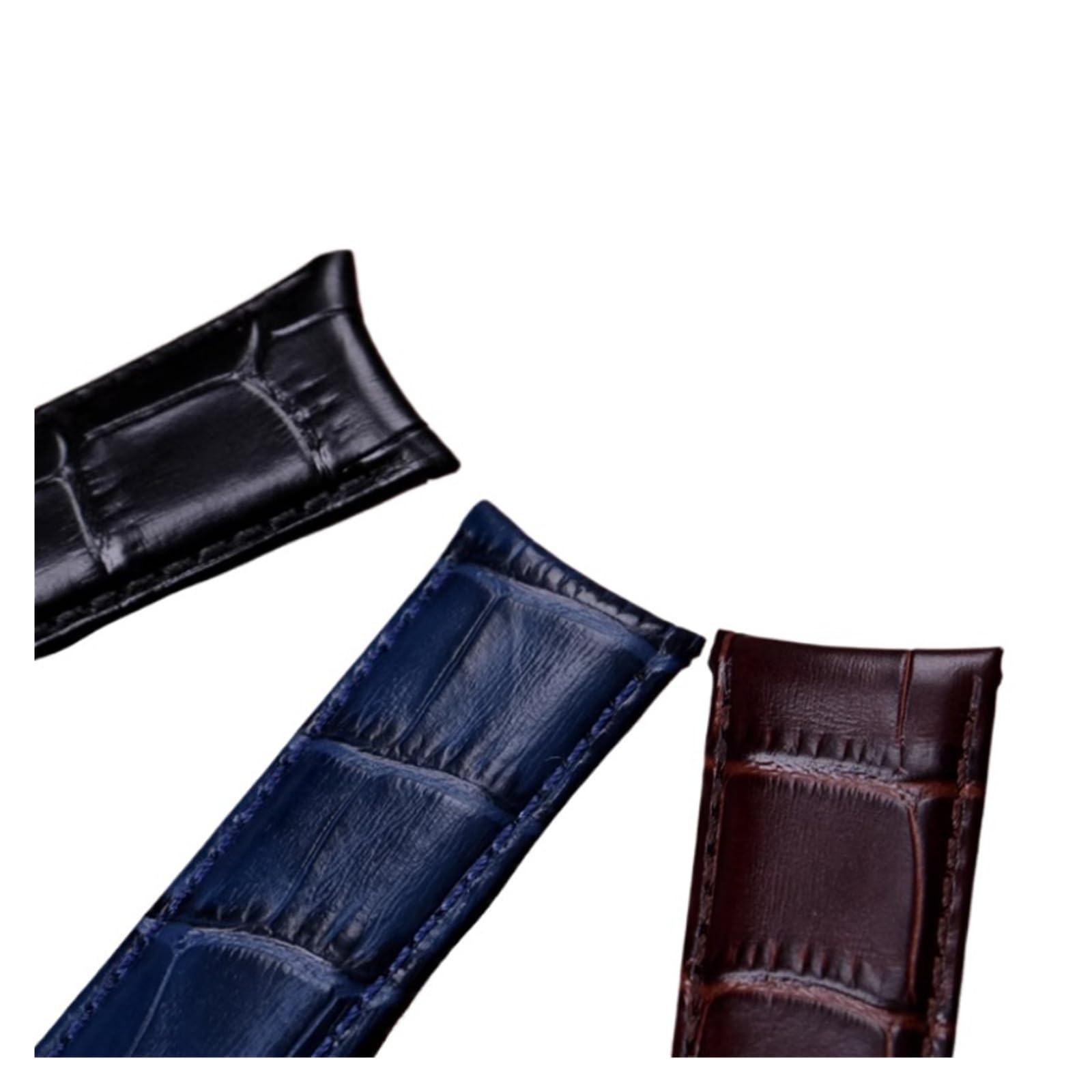 Genérico NASUNJIA Correa De Reloj De Cuero Genuino Con Extremo Curvo De 20 Mm, 21 Mm Y 22 Mm For Hombre.