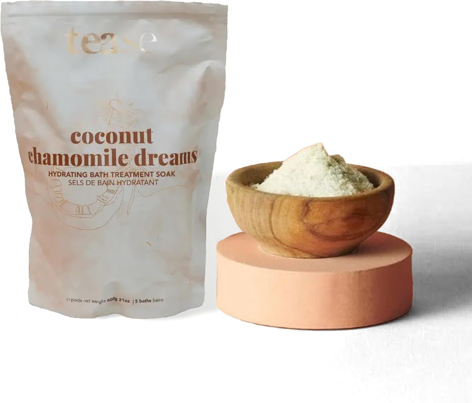 Tease Tea Chamomile Bath Salt – Coconut Chamomile Dreams Bath Soak, Hydrating and Moisturizing Bath Soak, Organic Bubble Bath for Women with Coconut Oil and Chamomile Oil Tease Tea Chamomile Bath Salt – Coconut Chamomile Dreams Bath Soak, Hydrating and Moisturizing Bath Soak, Organic Bubble Bath for Women with Coconut Oil and Chamomile Oil
