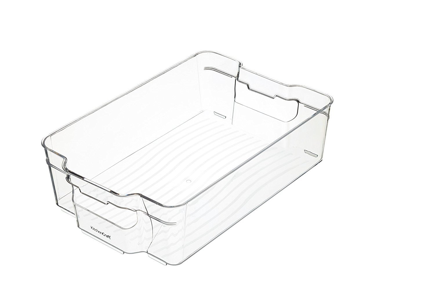Kitchencraft Clear Medium Plastic Food Storage Container, Kitchen Organiser For Fridge Or Cupboards, 31 X 20.5 X 9Cm
