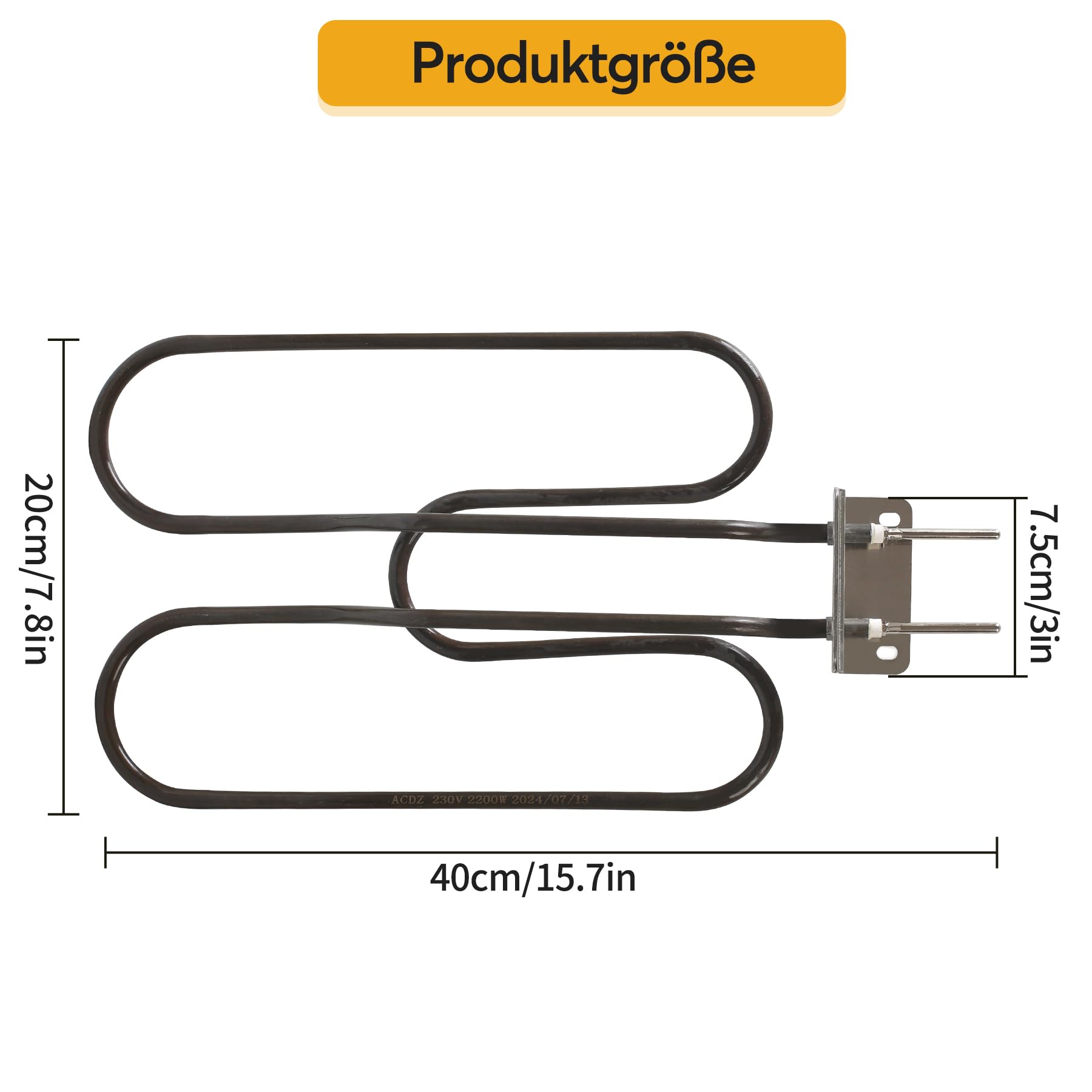 Elementi riscaldanti 66631 80342 80343 65620 per barbecue elettrico Weber, elemento riscaldante compatibile con Weber Q140, Q1400, in acciaio inox, spirale riscaldante 230 V, 2200 W