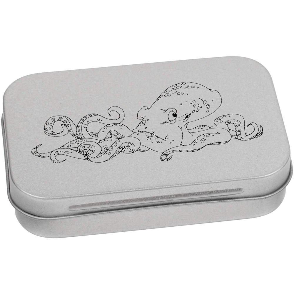 95mm 'Angry Octopus' Metal Hinged Tin/Storage Box (TT00038340)