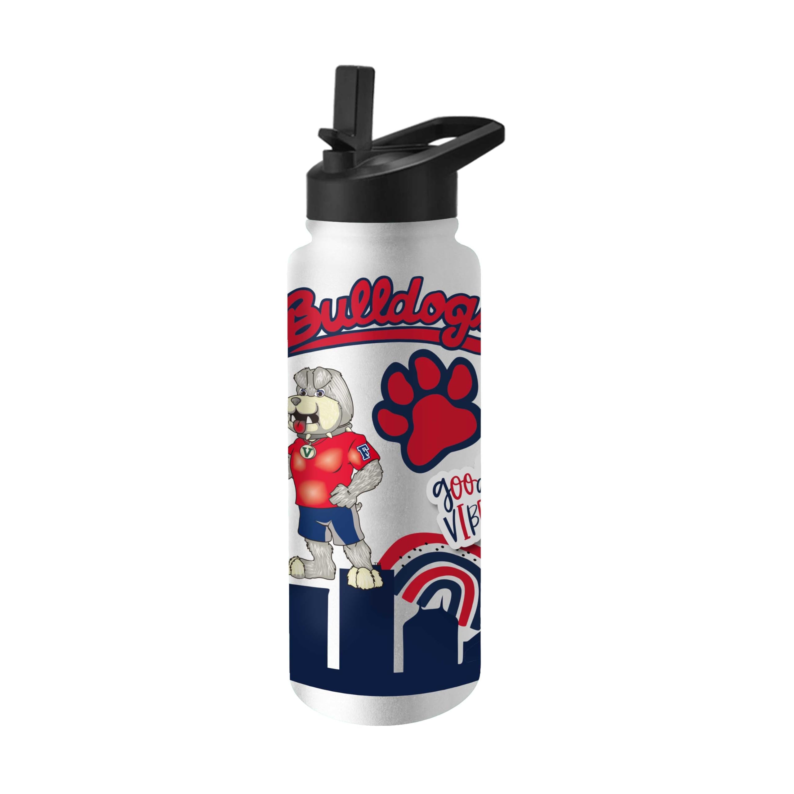 Logo Brands NCAA Native 34 oz Quencher Water Bottle - | Local Icons Design | Double-Wall Insulated| Leak-Proof Lid &amp; Built-In Straw