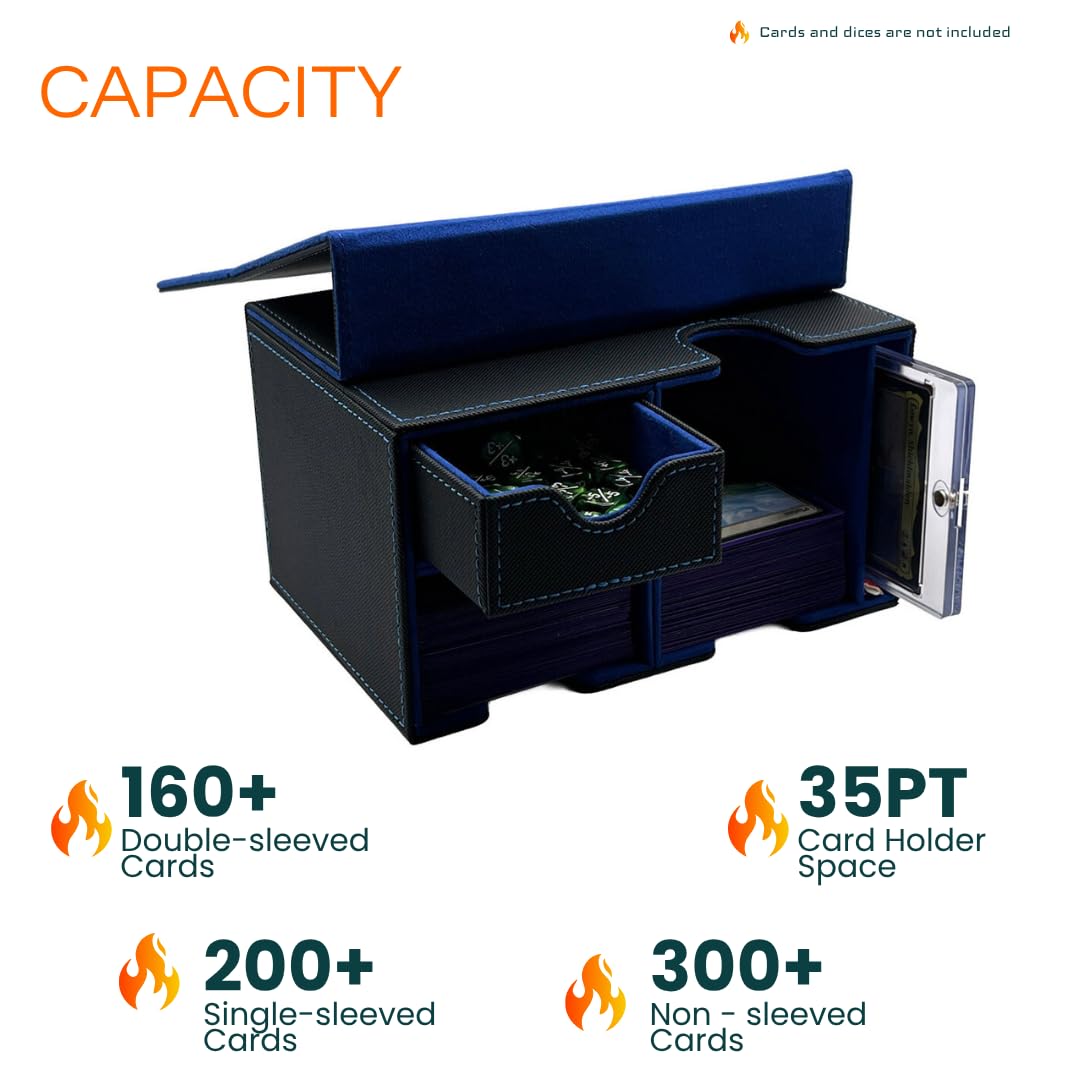 PUKARA Commander Card Deck Box for MTG. Card Storage with Magnetic Closure, MTG Deck Box, Includes 100 Card Sleeves, Dividers - Image 4