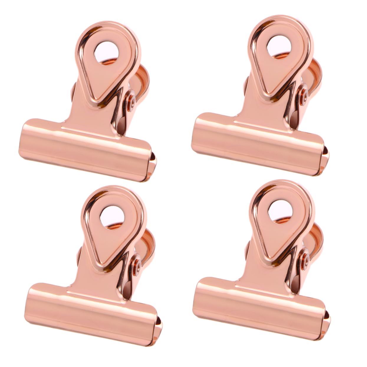 TEHAUX 40pezzi Clip Metallo Color Oro Rosa Fermagli Per Carta Supporto Per Documenti Hinge Clips Rame Per Ufficio e Artigianato Resistente e Pratico