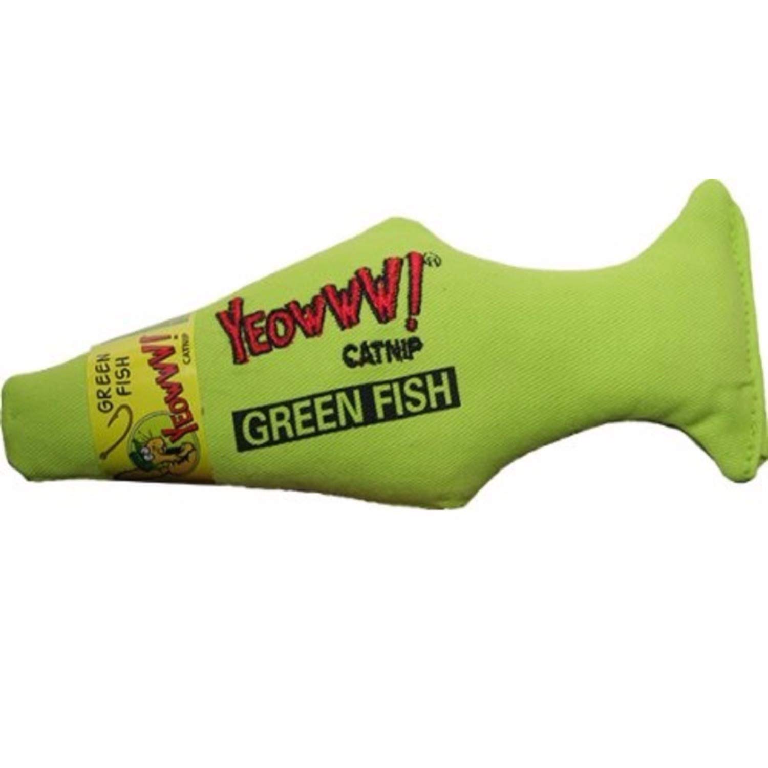 YEOWWW! Catnip Green Fish Organically Grown Catnip Cat and Kitten Toy - 3 Pack
