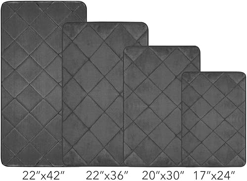 Vista 62 de Home Dynamix Capri Haven - Tapete de baño de espuma viscoelástica, lavable a máquina, gris claro, 20 x 30 pulgadas