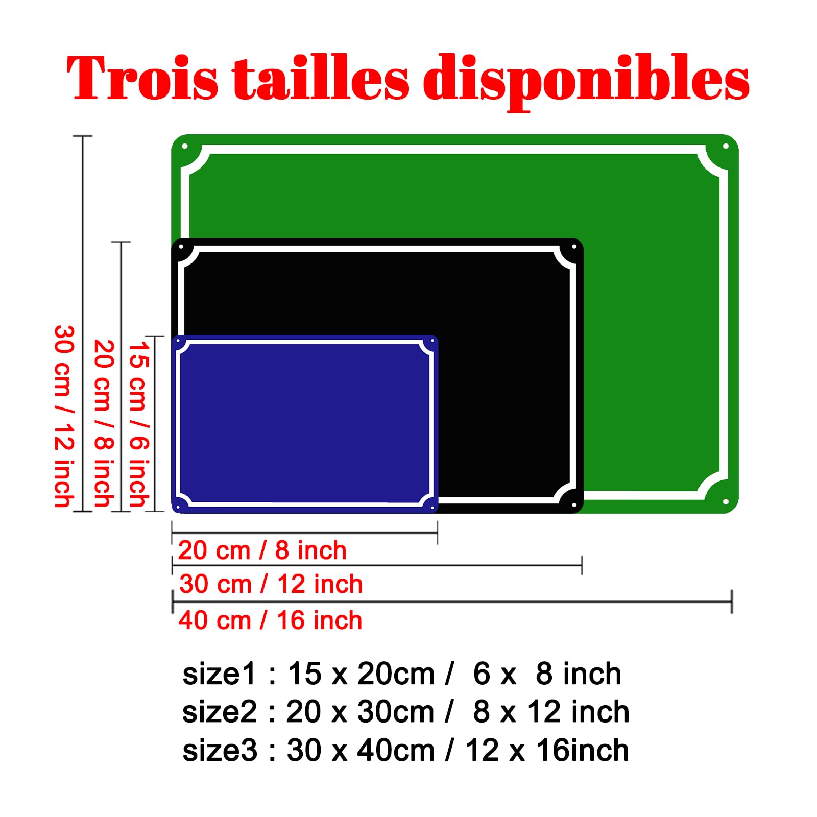 Panneau Personnalisable En Aluminium - Formats 15x20 Cm, 20x30 Cm, 30x40 Cm - Pour Signalisation Extérieure - 12
