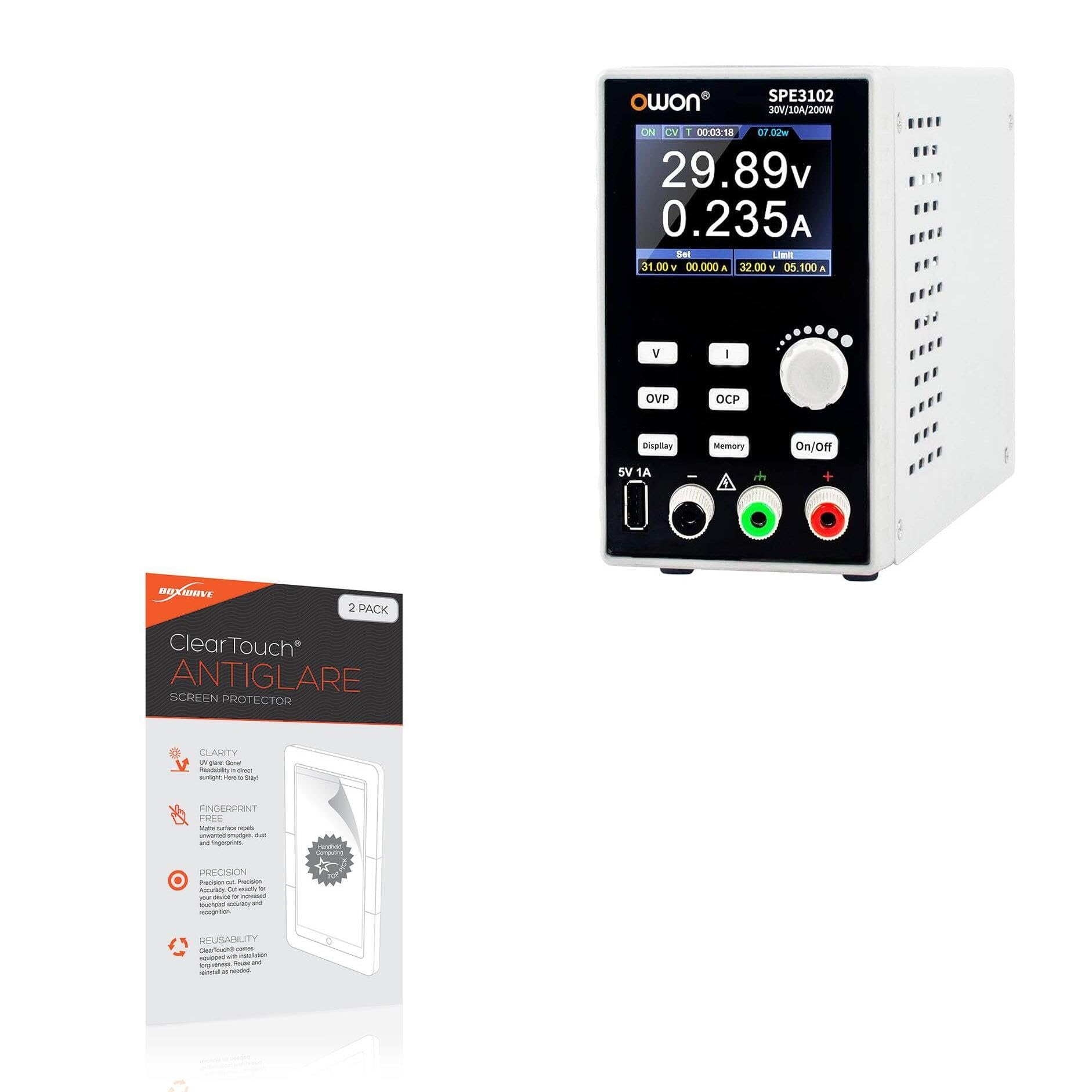 BoxWave Screen Protector Compatible with Owon SPE3102 - ClearTouch Anti-Glare (2-Pack), Anti-Fingerprint Matte Film Skin