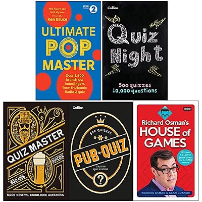 Ultimate Popmaster, Collins Quiz Night, Collins Quiz Master, Collins Pub Quiz & Richard Osman's House of Games 5 Books Collection Set