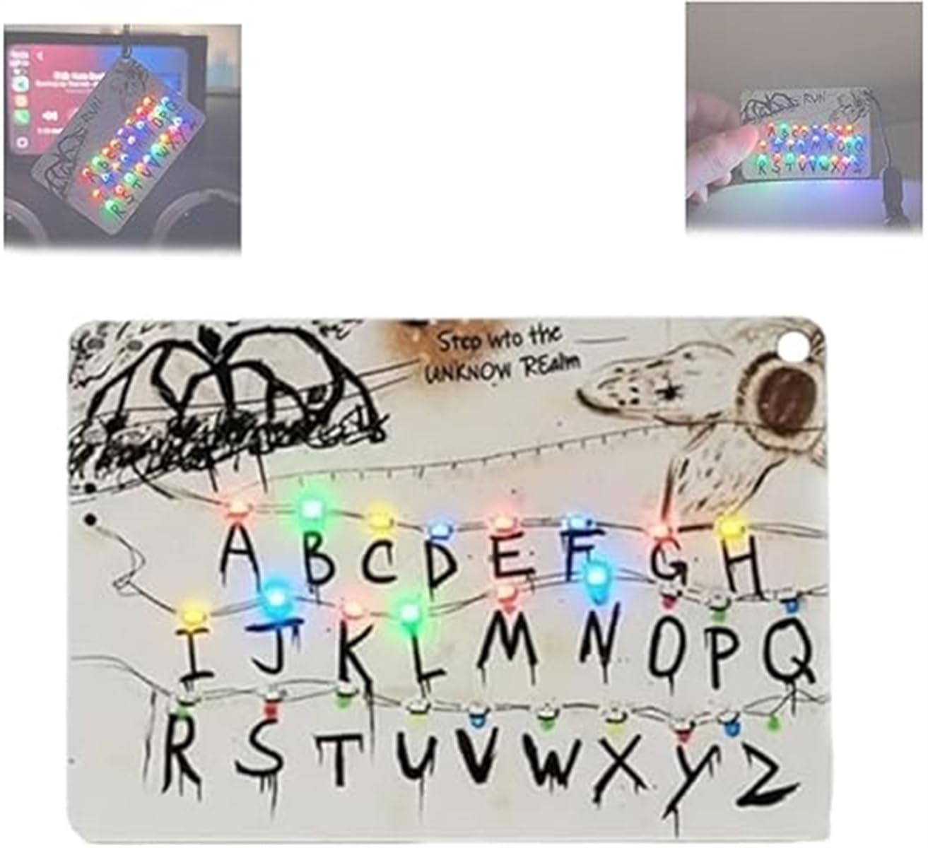 LED Card Pendant Light – Cute Cards-Light Pendant, Carry The Upside Down with You, Glowing Warning Keychain, Soft Glow Lights, Car Ornaments Gifts for Your Friends and Family (B#)