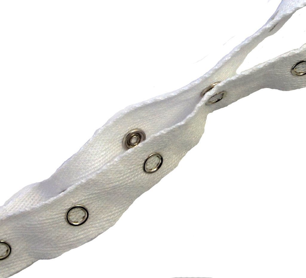 Anrox Supply Co 3/4" White Cotton Silver Snap Button Eyelet Tape Band 3 YDS USA