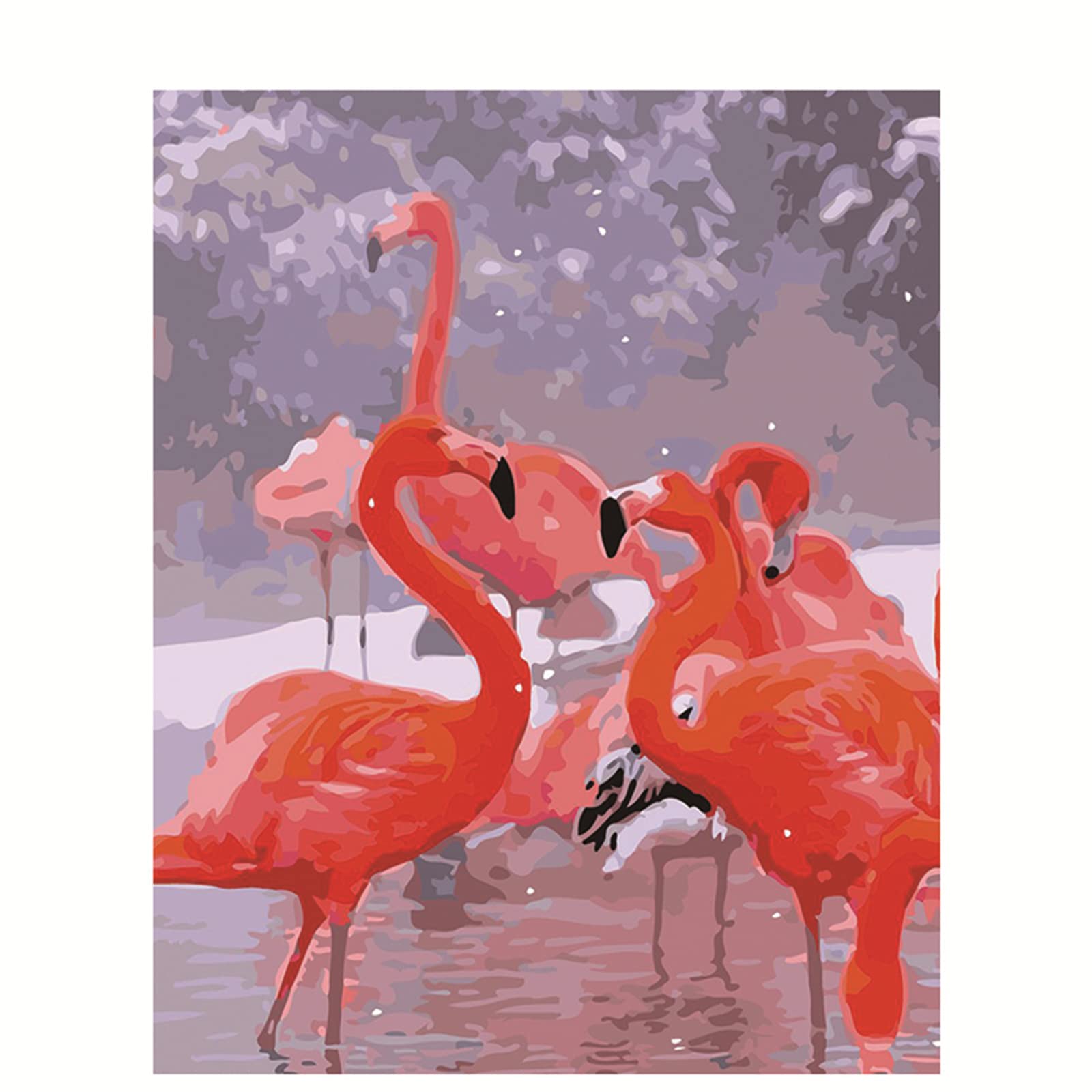 Malen Nach Zahlen Flamingo - 40x50 Cm Malset Mit Leinwand & Rahmen