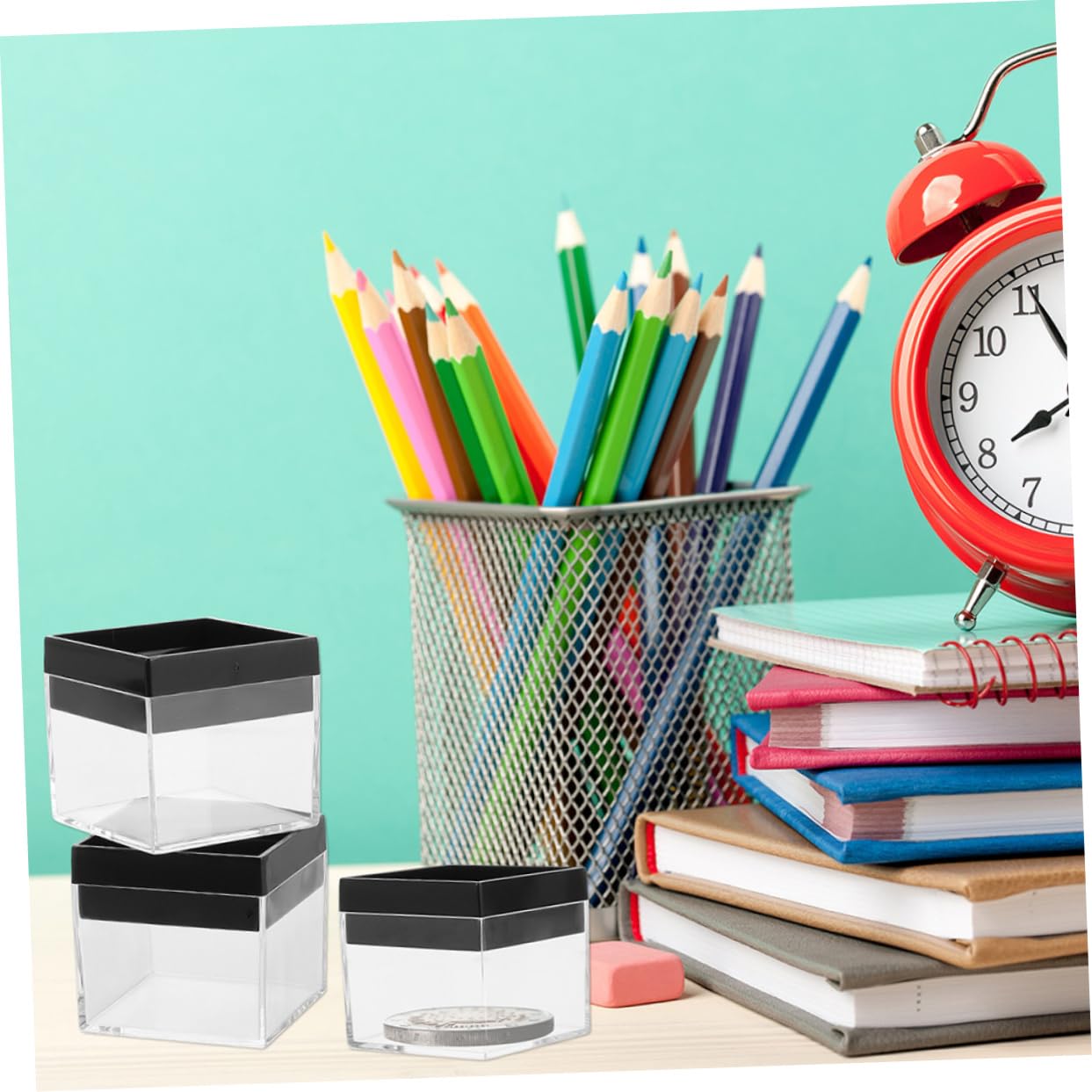 AOKWAWALIY 6pcs Box Storage Box Square Display Case Figures Toys Clear Container Figures Display Case Toy Containers with Lids Mineral Sample Case Clear Container with Lid Plastic