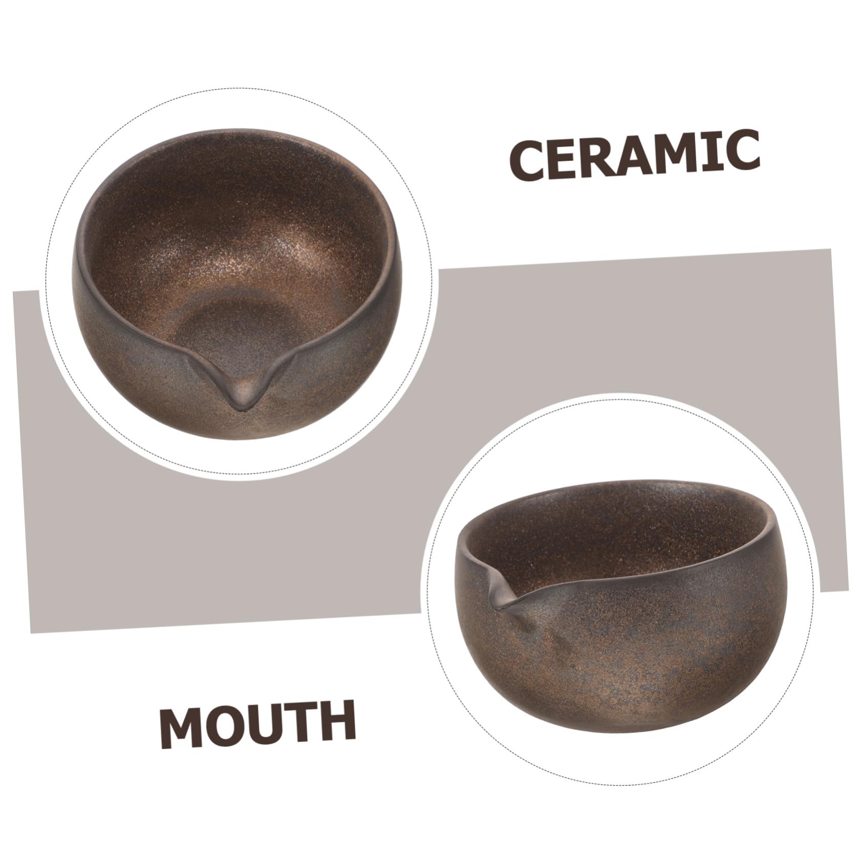 TOYANDONA Ciotola Matcha Cerimoniale in Ceramica con Beccuccio per Tè Giapponese Design Retrò Facile da Pulire per Cerimonie e Uso Quotidiano
