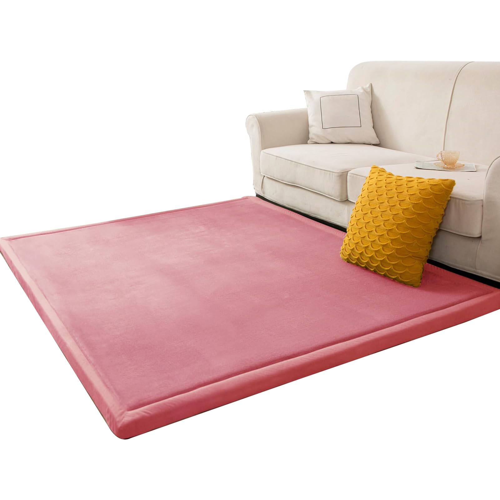 LexqMawg Coral Velvet Baby Play Mat, Anti-Slip Nursery Rug Soft Crawling Rugs Mat for Kids, Crawling Mat for Crawling & Playing, Short Pile Area Rugs for Living Room, Bedroom, Kids Room 100 x 120 cm