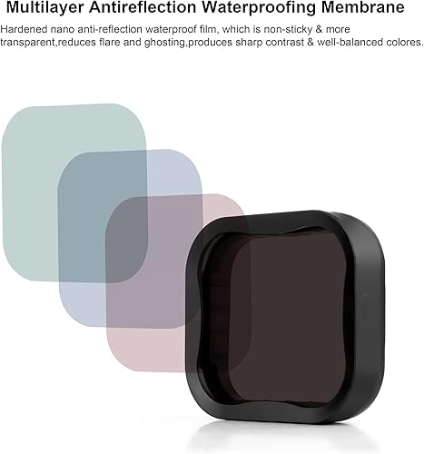 Miniatura 35 de GEPULY Paquete de 4 filtros de buceo subacuáticos para GoPro Hero 5 6 7 Black Hero 2018 Super Suit carcasa impermeable en rojo, rojo claro, magenta