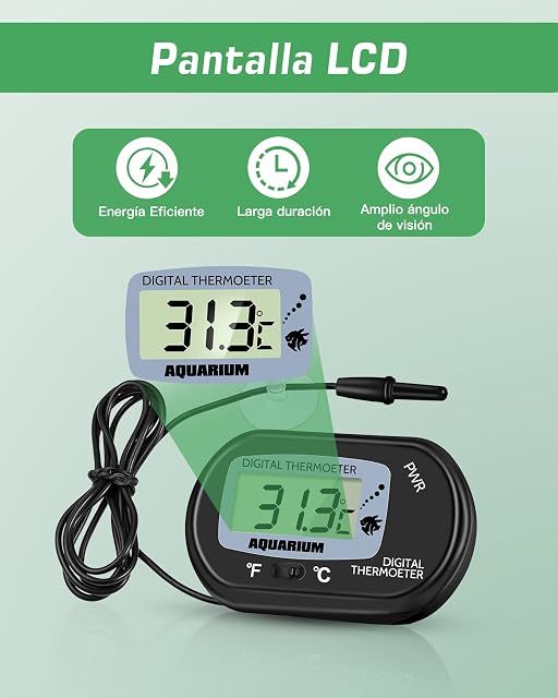 Foto 5 de 8 de Zacro Termómetro Acuario - LCD Digital Termómetro Acuario con Ventosa y Sonda de Inmersión para Acuario…