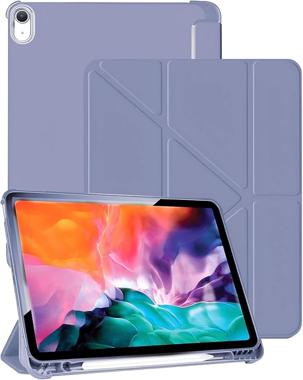 Fogy Ipad (A16) 2025 ile Uyumlu Üçgen Kalem Bölümlü Standlı Uyku Modlu Akıllı Kılıf A3355, Pudra Pembe