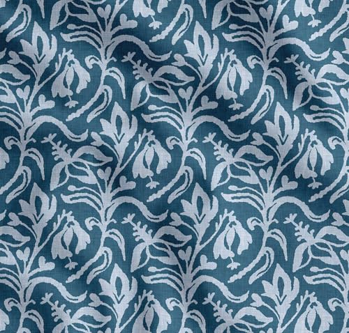 Tissu batiste de coton bleu à motif floral de qualité supérieure pour doublure