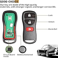Vista 2 de Llavero de coche con control remoto de entrada sin llave para Nissan Frontier Armada Pathfinder Quest Xterra Titan Sentra Murano Versa 2002-2019