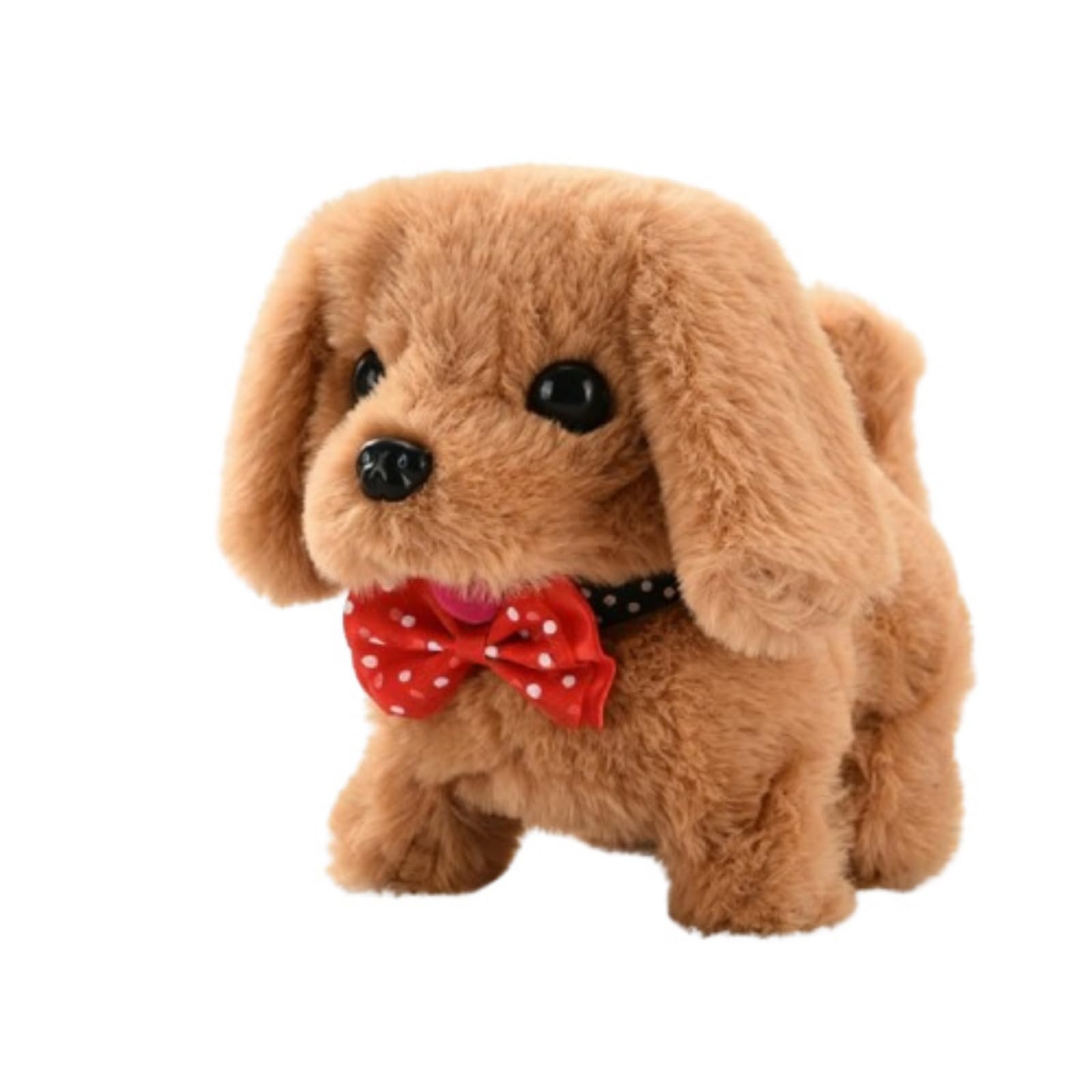 JORCEDI Interactive Electronic Plush Dog Toy, Realistic Walking Barking Puppy, Cuddly Stuffed Animal Pet for Kids Girls Boys, Soft & Cute Toy Dogs as Gifts (Brown Labrador,19cm*10cm*16cm)