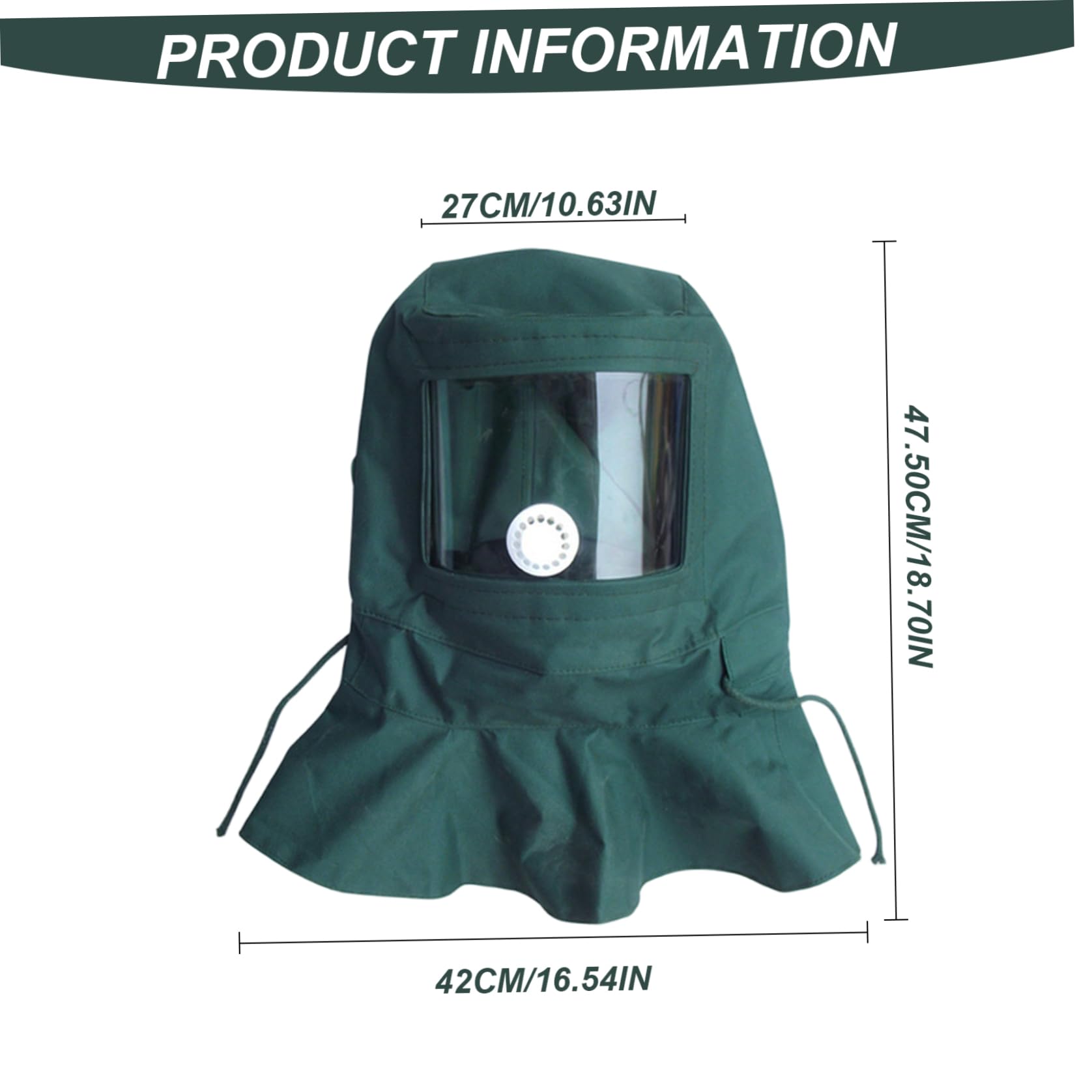 Capote de sablage, masque de sablage à vision claire avec corde réglable, masque de protection anti-poussière et vent pour polissage, sablage, peinture, revêtement en poudre