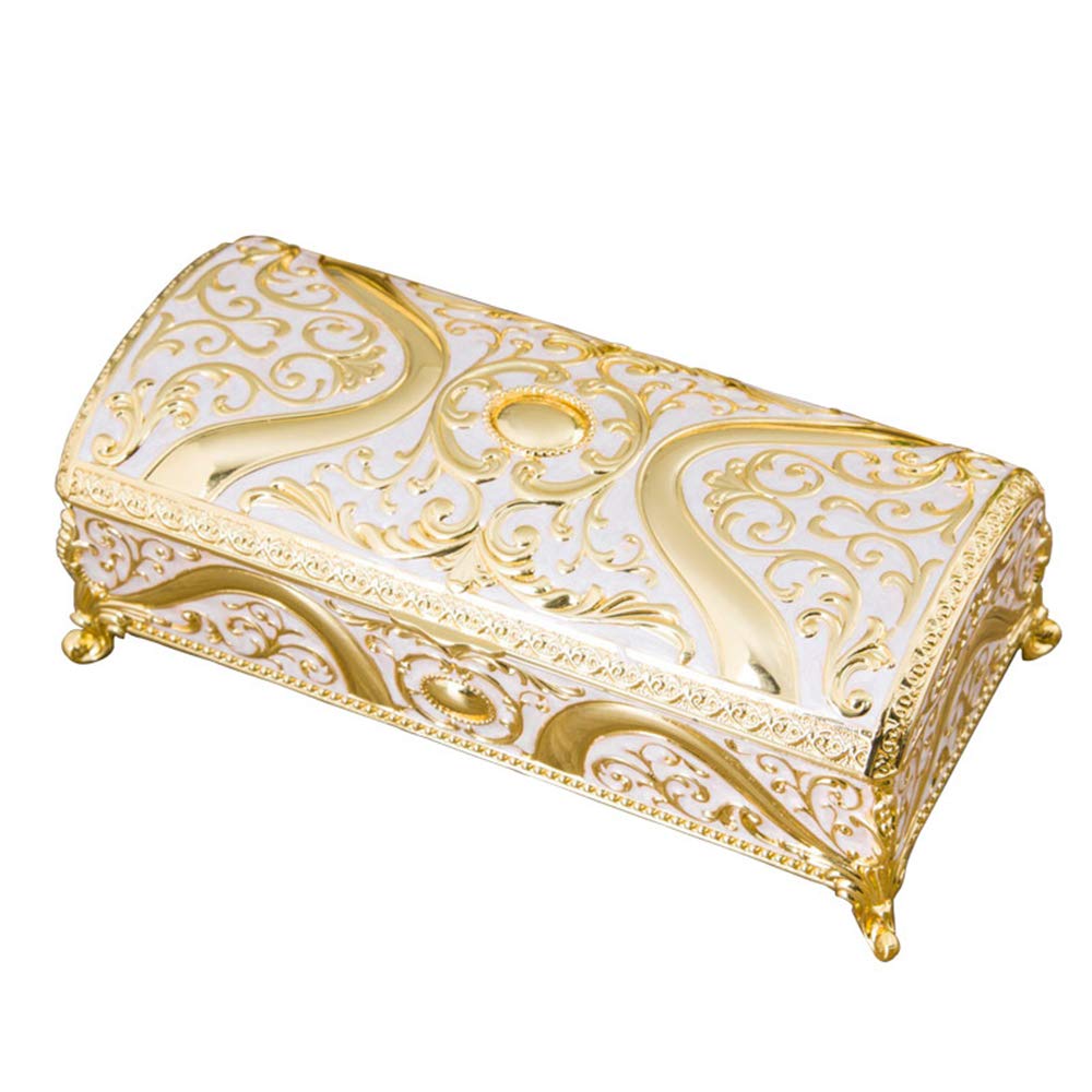 Portagioie rettangolare europeo, scatola regalo per matrimonio, compleanno, colore: bianco